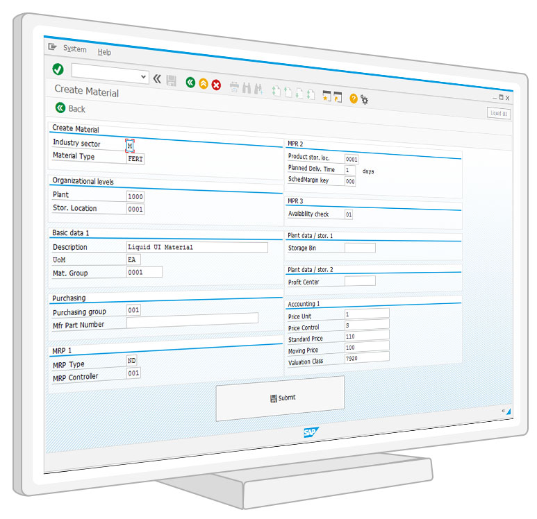 Desktop - Create SAP Material