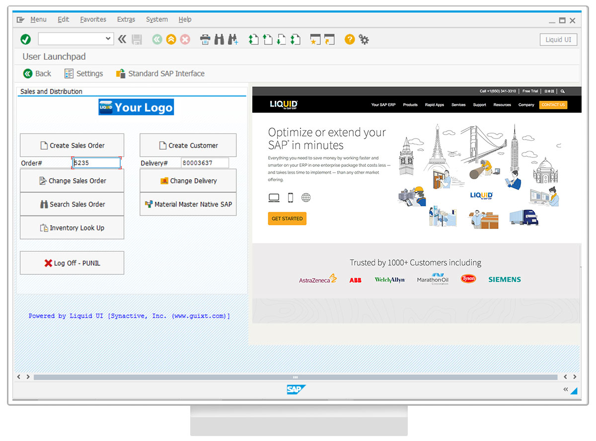 Desktop - Create SAP Sales Order Launchpad