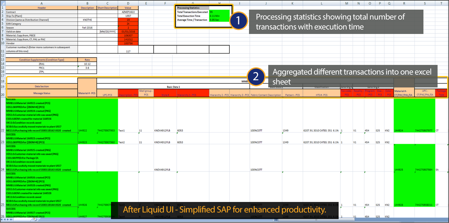 Liquid UI for Excel - SAP WM - Validations and Order Processing