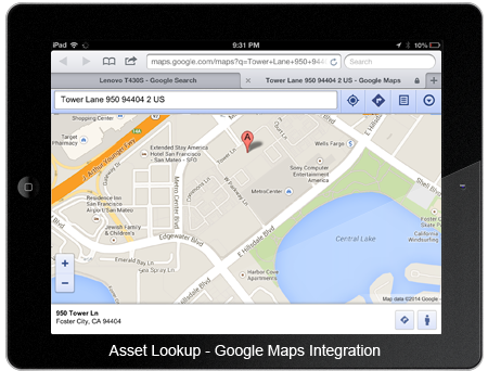Asset Lookup - Google Maps Integration