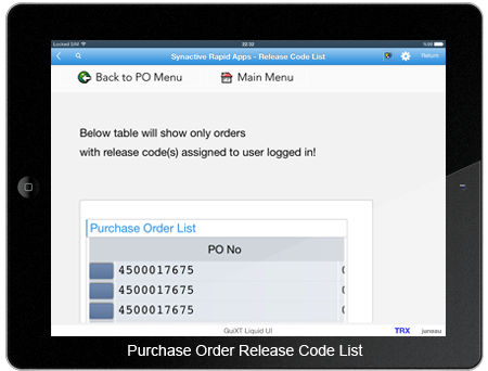 Purchase Order Release Code List