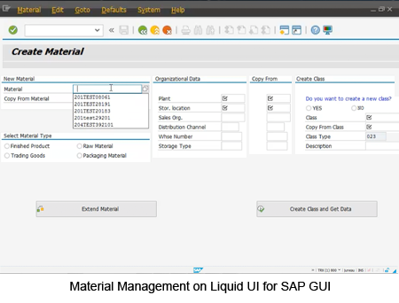 Material Management on Liquid UI for SAP GUI