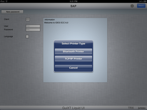 iOS SAP Mobile Printing