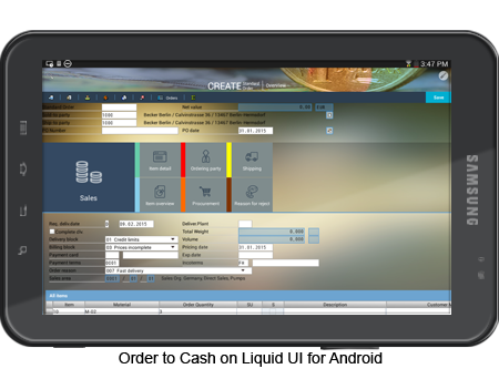 Order to Cash on Liquid UI for Android