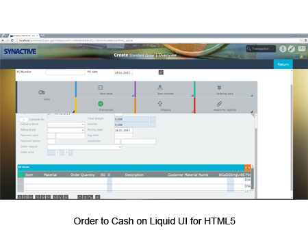 Order to Cash on Liquid UI for HTML5
