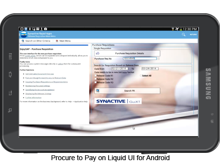 Procure to Pay on Liquid UI for Android