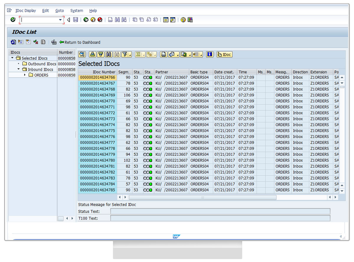 Liquid UI for SAP GUI - SAP MM - IDoc List