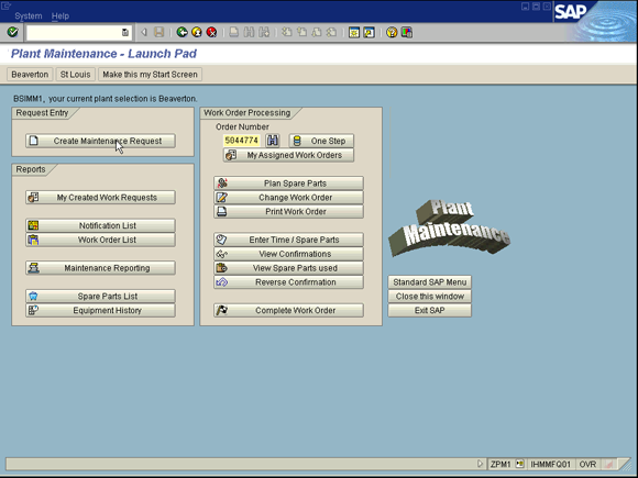 SAP Plant Maintenance - Launch Pad