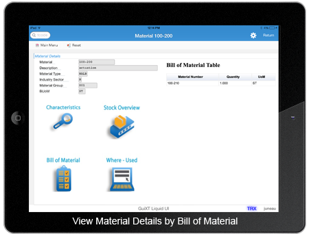 View Material Details by Bill of Material
